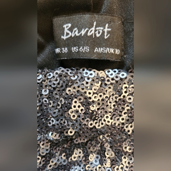 Bardot Silvery Blue Sequin Slim Fit Pant - Size 6 - Picture 8 of 9